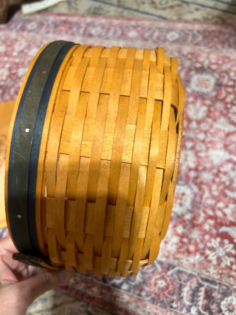 Longaberger collectors club oval basket with lid and insert